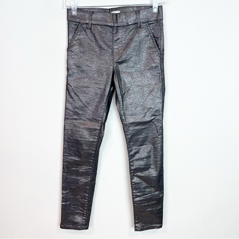 FLOG BROWN BRONZE METALLIC PATTERN PULL ON PANTS SZ 25